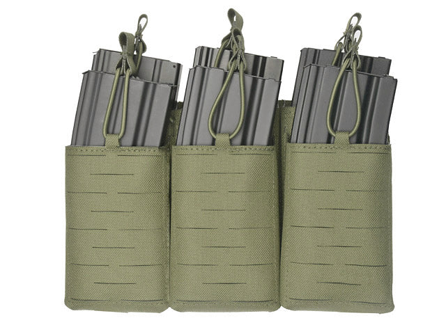 Laser Cut Panel with Pouches for 6 AR15 / AK Magazines - Ranger Green