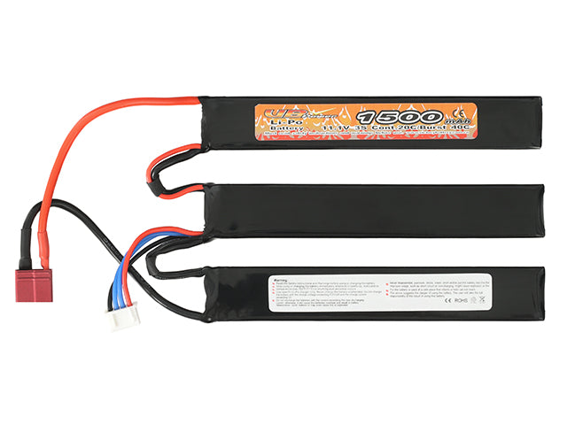 Batteri LiPo 1500mAh 11,1V 20/40C - T-stik