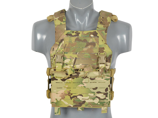 Laser-Cut “Buckle Up" Assault Plate Carrier with AR15/AK Magazine Pouch — Multicamo