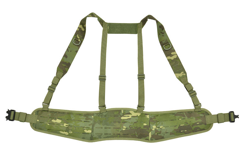 Patrol Tactical Belt with Suspenders MOLLE, Laser Cut - Multicamo Tropic