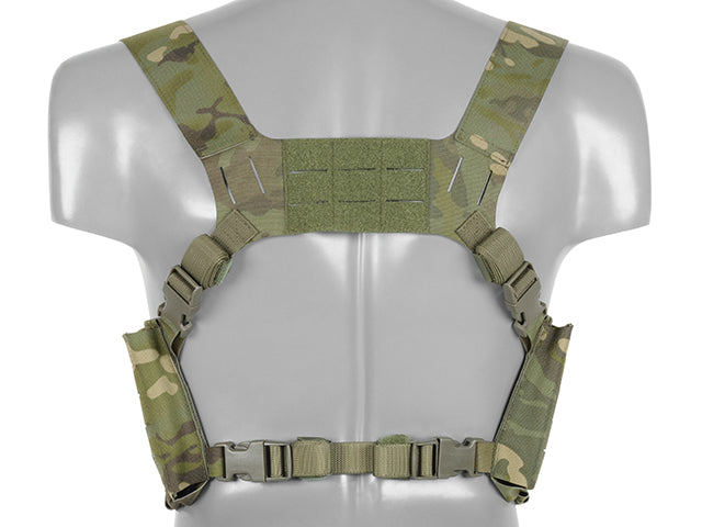 Chest Rig with Two Pouches for 6 AR / AK Magazines, Laser Cut - Multicamo Tropic