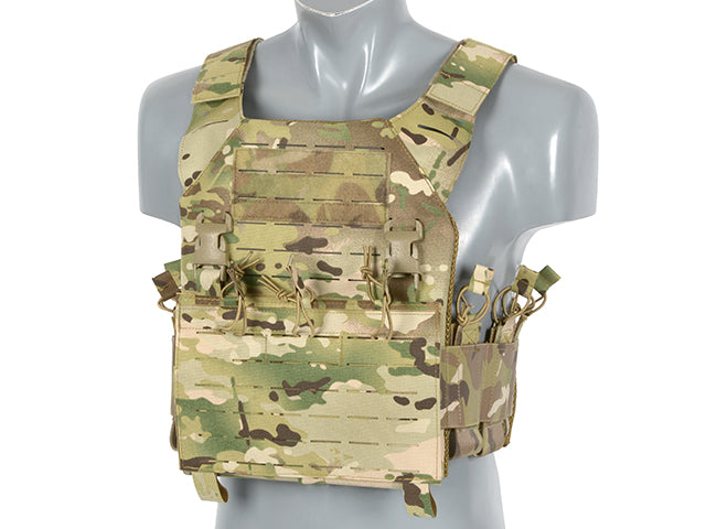 Laser-Cut “Buckle Up" Recon Plate Carrier with AR15/AK Magazine Pouch — Multicamo
