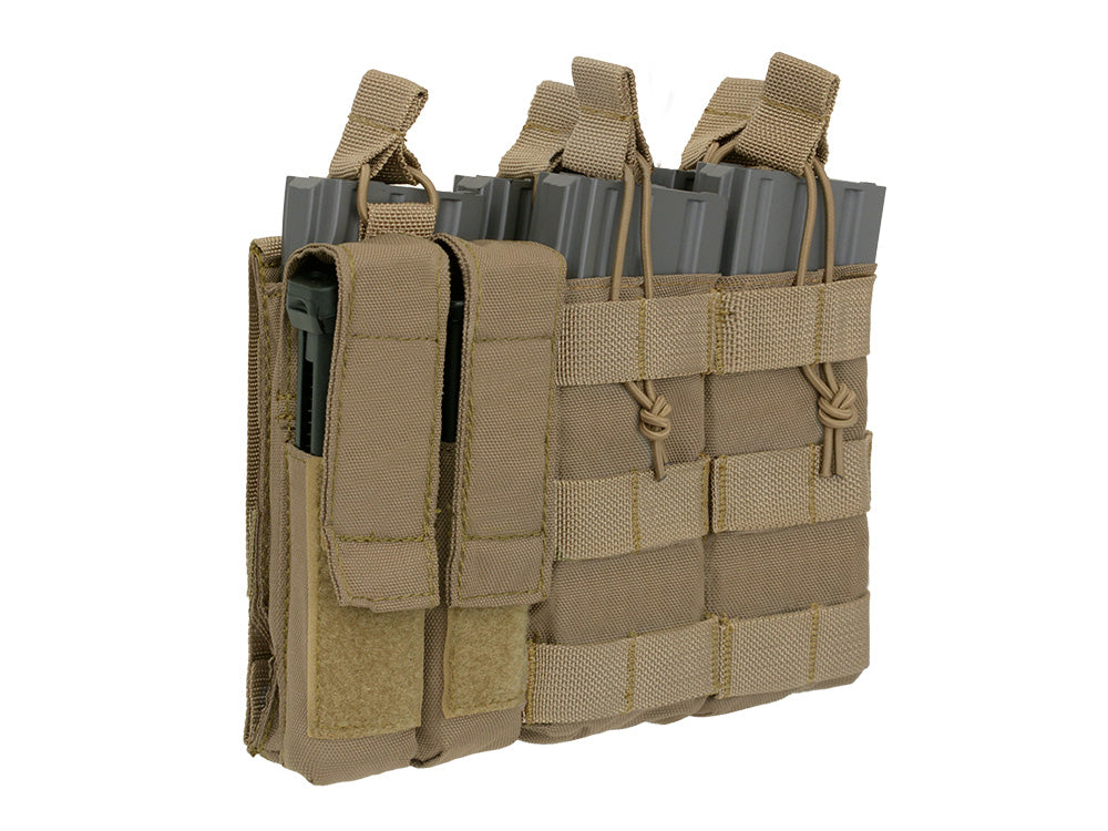 Triple 5.56 Mag/Pistol Pouch Panel (5 plus 2)