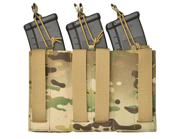 Laser-Cut Panel with 6 AR15/AK Magazine Pouches - Multicamo