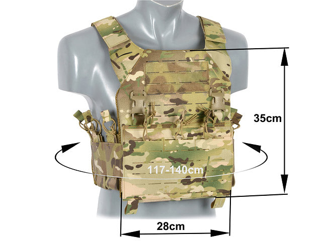 Laser-Cut “Buckle Up" Recon Plate Carrier with AR15/AK Magazine Pouch — Multicamo
