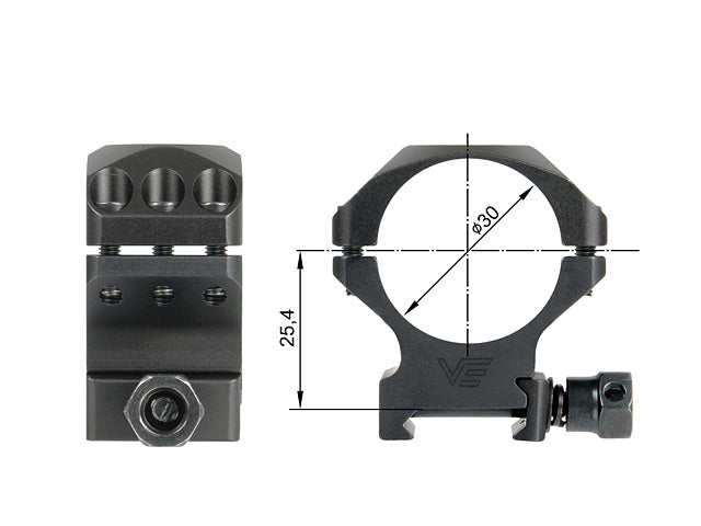 30mm X-ACCU 1.0" Low Profil Kikkertsigte Rings