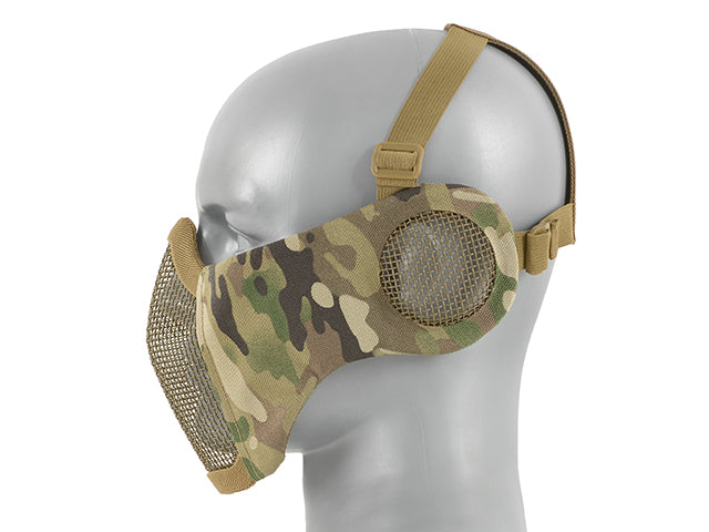 Low-Profile Mesh Mask with Cheek and Ear Protection type B - Multicamo