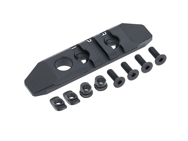3-slot aluminium skinne MLOCK/KEYMOD - Sort