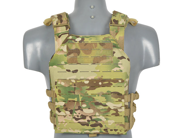 Laser-Cut “Buckle Up" Assault Plate Carrier with AR15/AK Magazine Pouch — Multicamo
