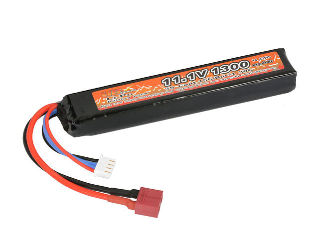 Batteri LiPo 1300mAh 11,1V 15/30C - T-stik