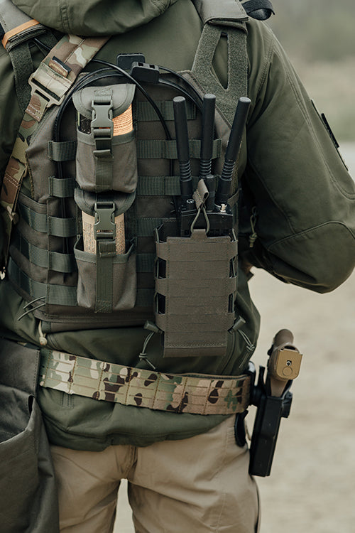 Laser Cut Adjustable Radio / Bottle Pouch with Shockcord - Multicamo
