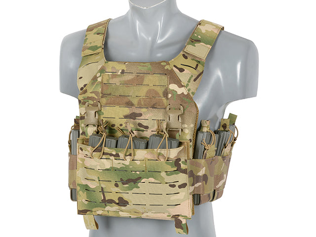 Laser-Cut “Buckle Up" Recon Plate Carrier with AR15/AK Magazine Pouch — Multicamo