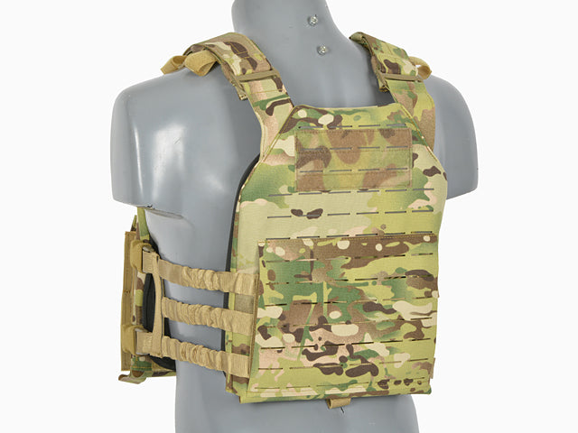 Laser-Cut “Buckle Up" Assault Plate Carrier with AR15/AK Magazine Pouch — Multicamo