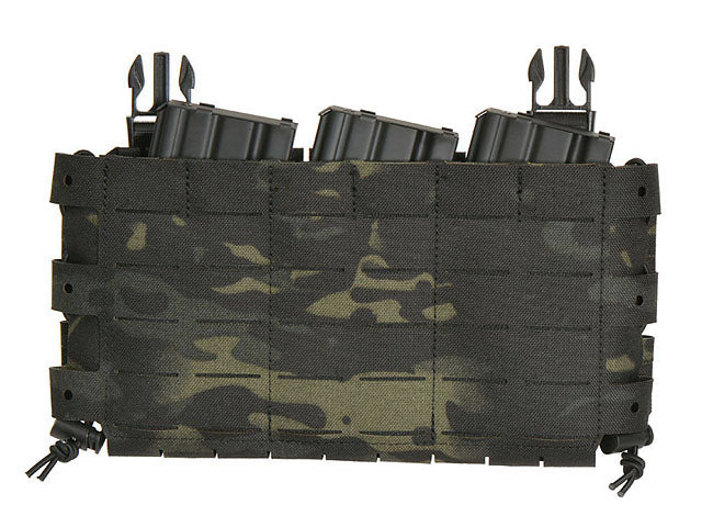 Buckle-up COMPACT Panel - insert for 3 magazines, MOLLE Laser Cut - Multicam Black