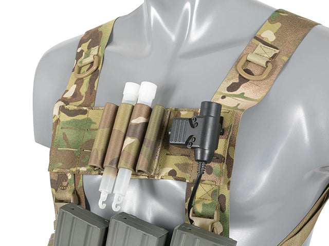 MOLLE Panel 6x3 for chest rig harness LASER CUT - Multicamo