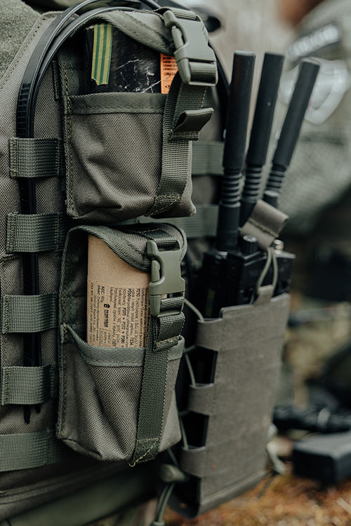 Laser Cut Adjustable Radio / Bottle Pouch with Shockcord - Multicamo