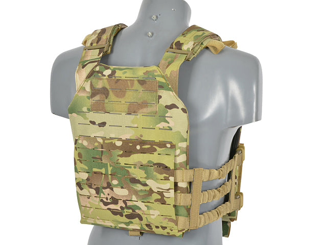 Laser-Cut “Buckle Up" Assault Plate Carrier with AR15/AK Magazine Pouch — Multicamo