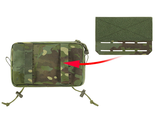Two-Pocket Utility Pouch with Mounting Panel, Laser Cut - Multicamo Tropic