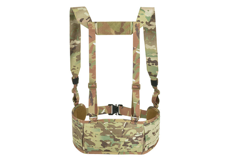 Patrol Tactical Belt with Suspenders MOLLE, Laser Cut - Multicamo