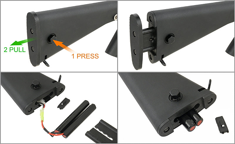 Adjustable fixed kolbe til SR-25/AR-15/M4 - Sort