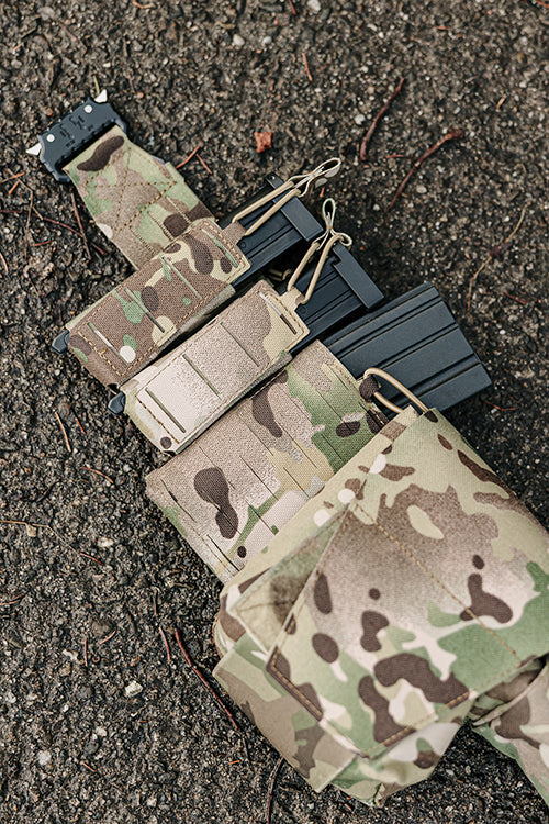 Single Laser-Cut Compact Magazine Pouch for AR15/AK - Multicamo