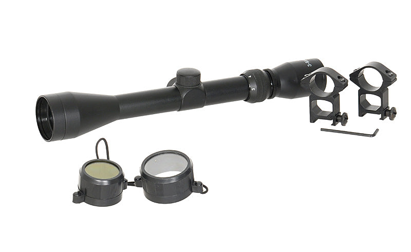 Scope 3-9x40 with high mount rings
