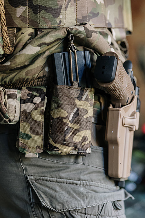 Single Laser-Cut Compact Magazine Pouch for AR15/AK - Multicamo
