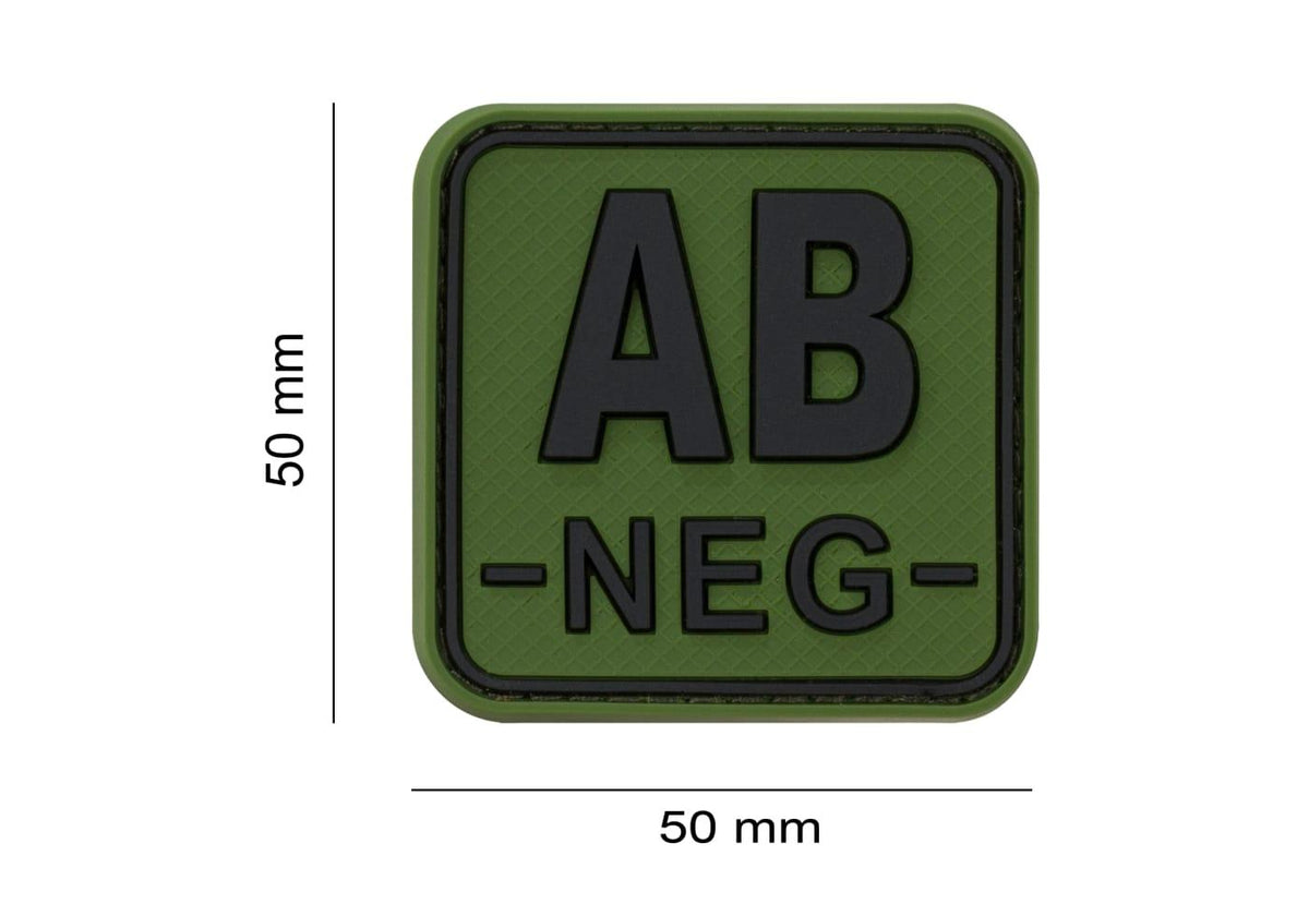 JTG Bloodtype Square gummipatch AB Neg