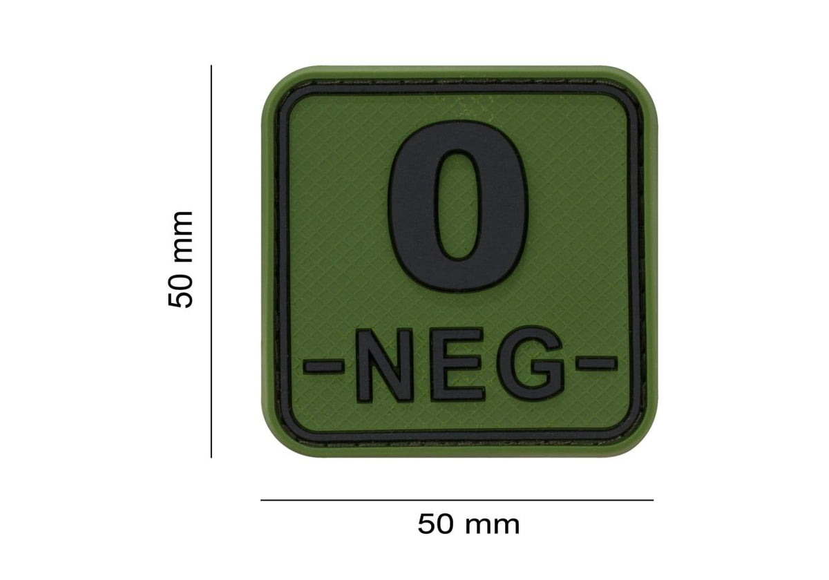 JTG Bloodtype Square gummipatch 0 Neg