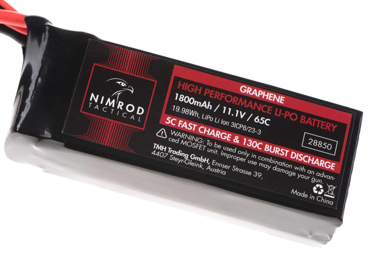 Nimrod Lipo 11.1V 1800mAh 65C Graphene - Sort
