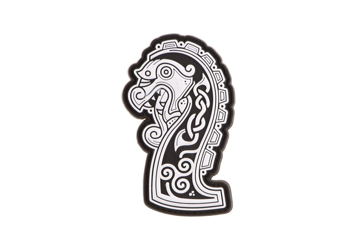 JTG Northman Dragon Ship Head gummipatch - Hvid