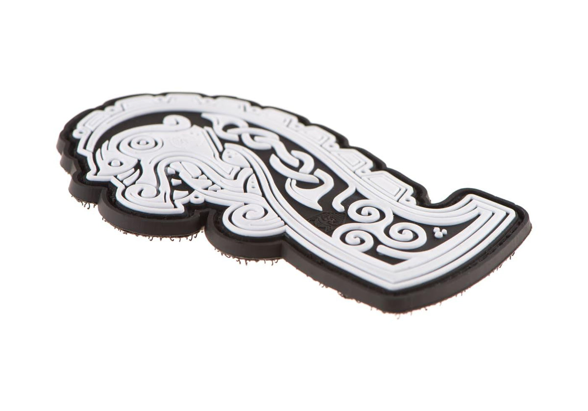 JTG Northman Dragon Ship Head gummipatch - Hvid