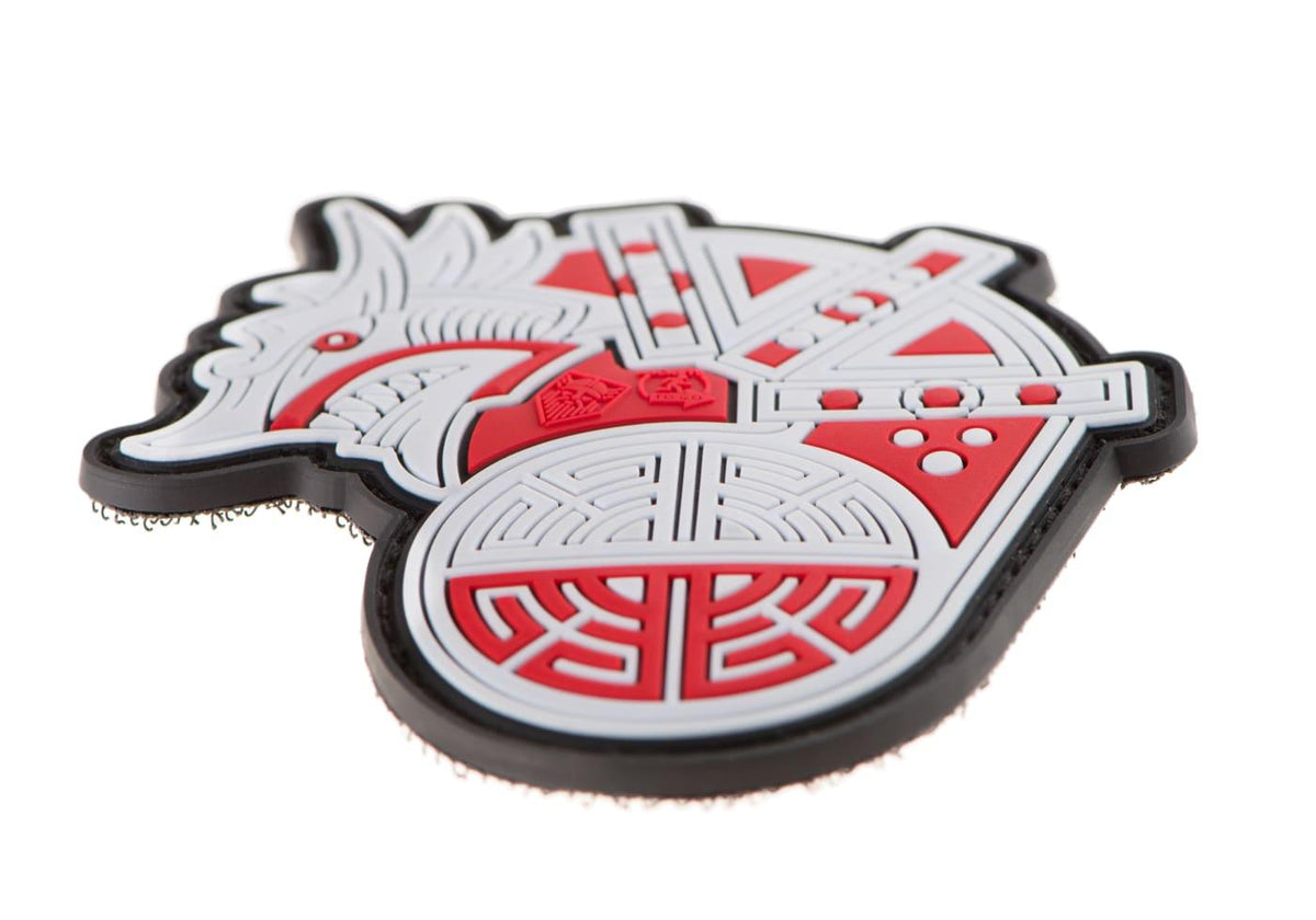 JTG Viking Dragon Ship Head gummipatch - Multicolor