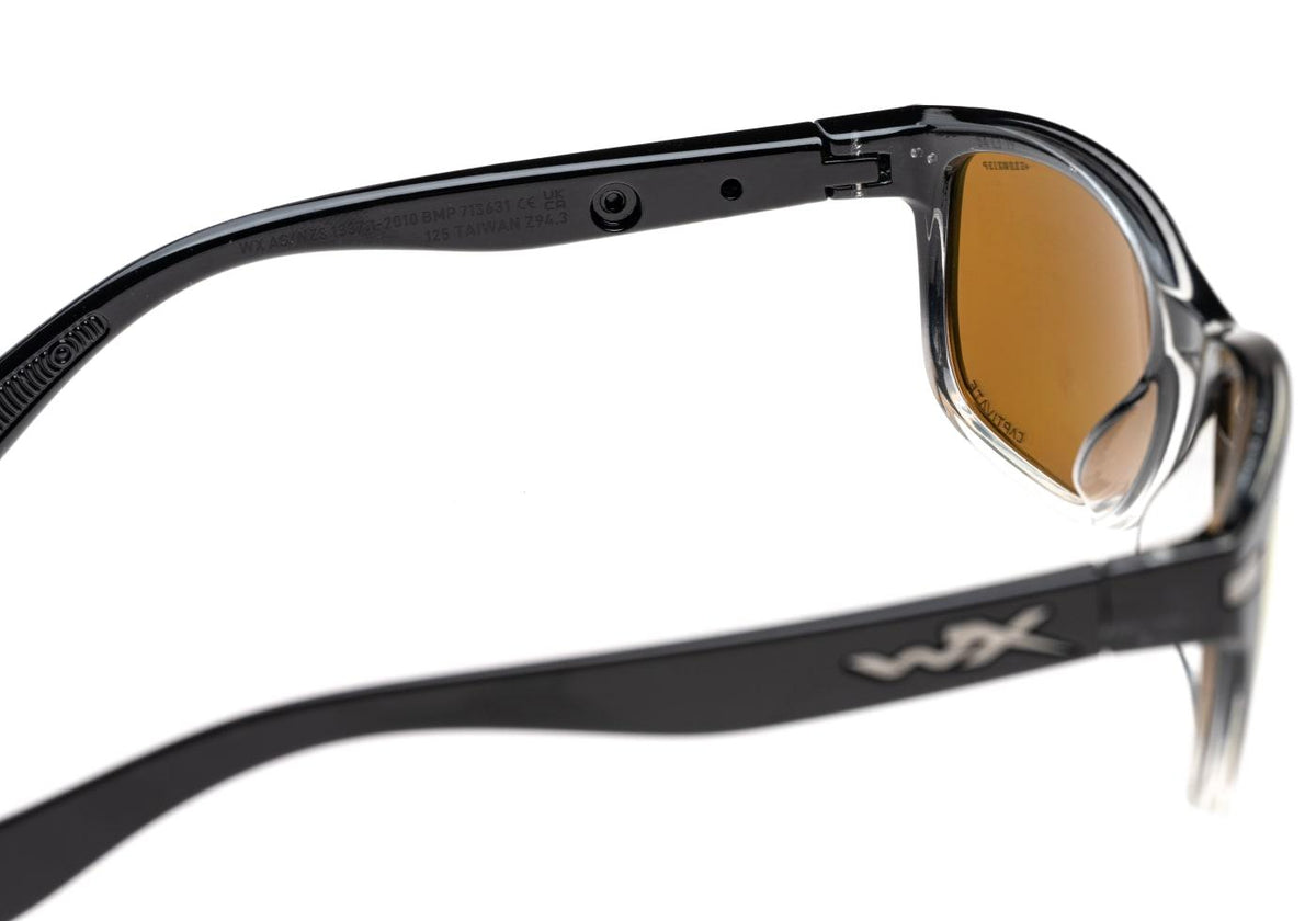 Wiley X WX Helix Captivate Polariseret Bronze Spejl - Sort