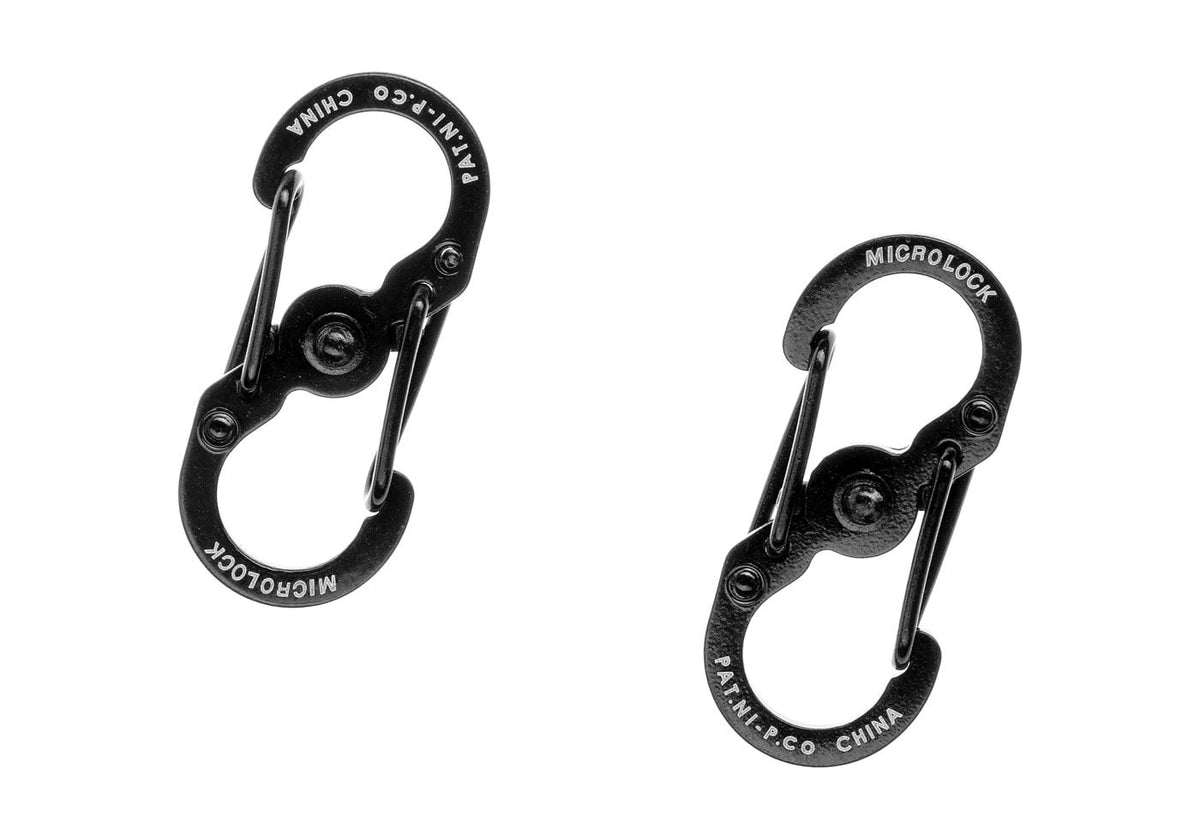Nite Ize S-Biner rustfrit stål MicroLock 2pcs - Sort