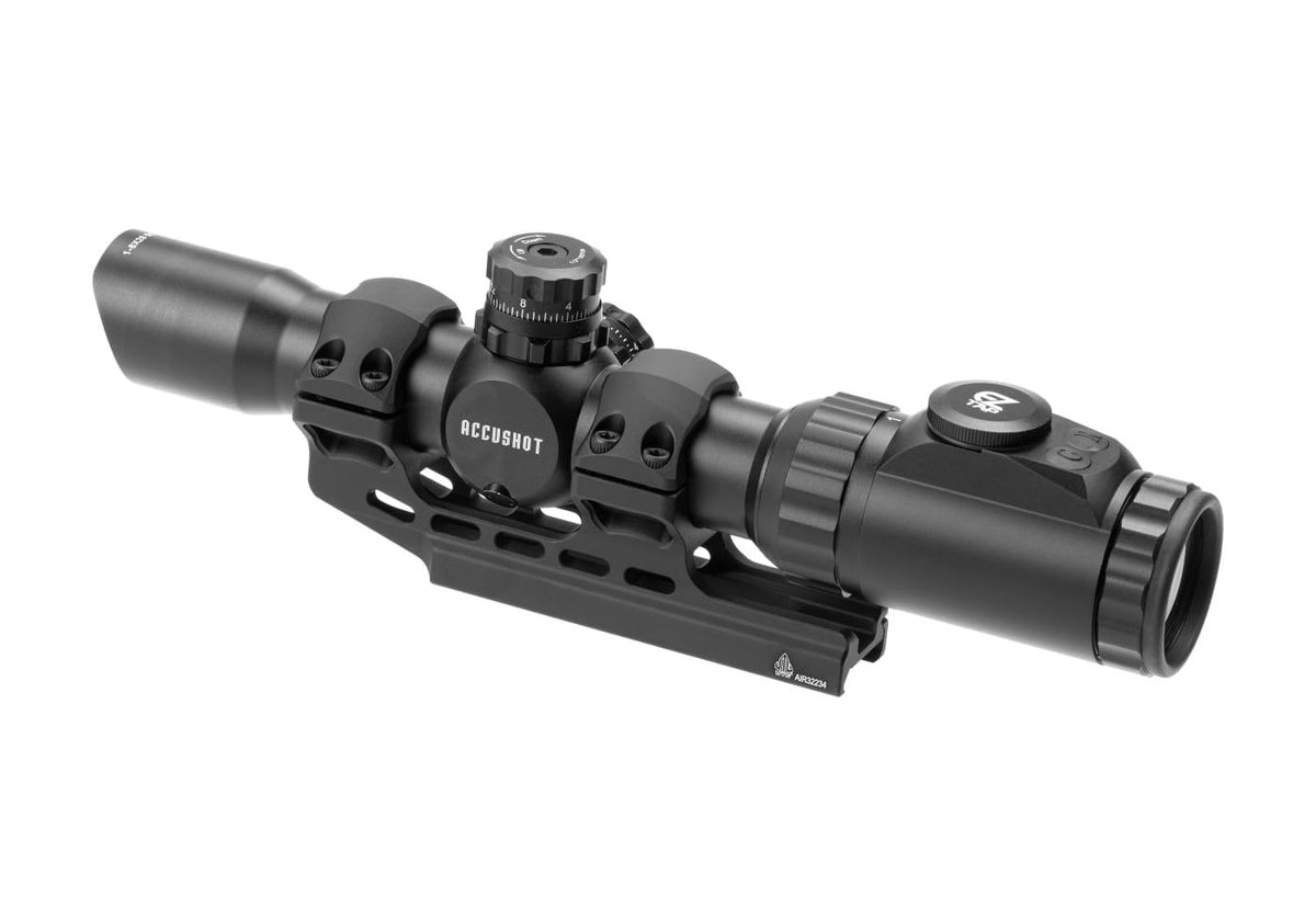 Leapers AccuShot 30mm Tube 1-8x28 Kikkertsigte BG4 Reticle - Sort