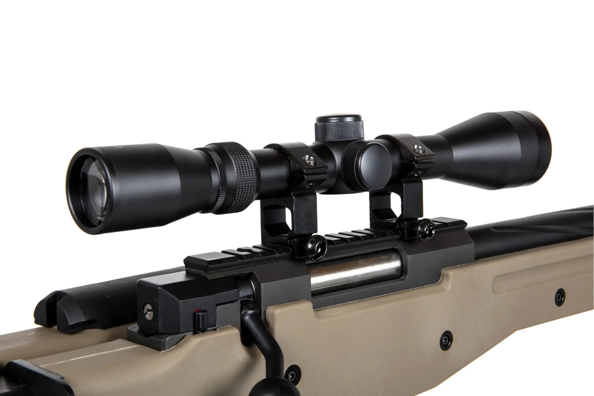 Specna Arms SA-S14 sniper airsoft rifle with scope and bipod Tan