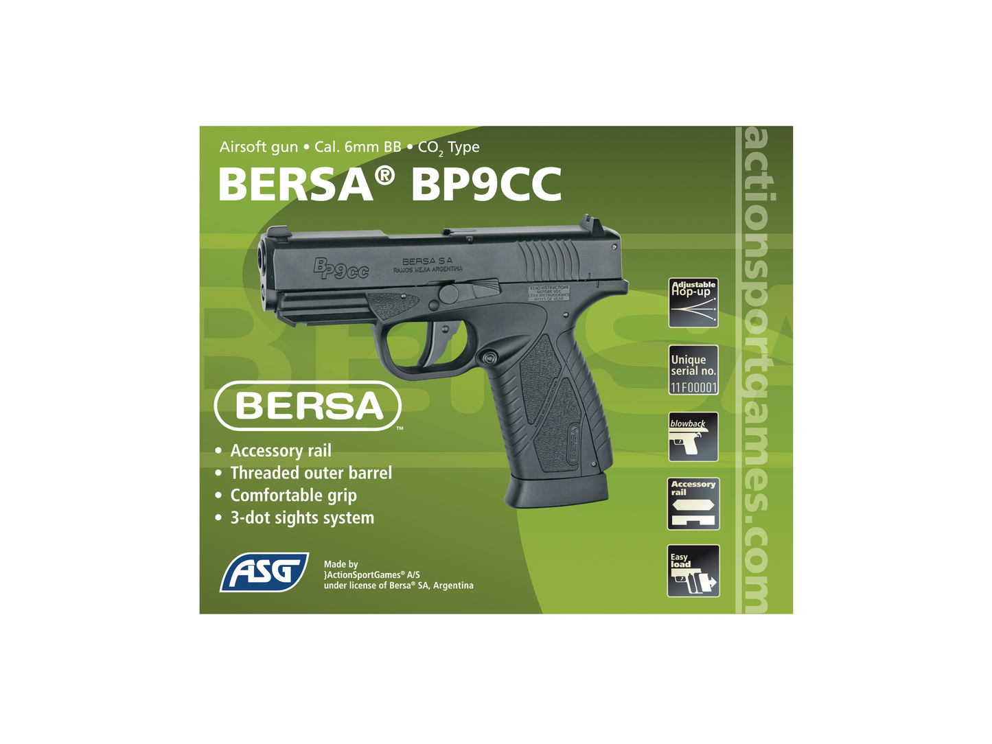 BERSA BP9CC, CO2, Blow Back (1,5 Joule)