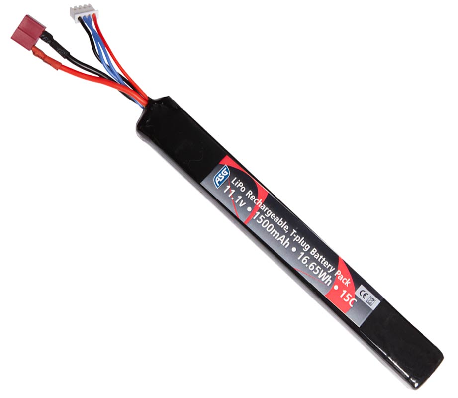 ASG-batteri - 11.1V 1500 mAh 15C LiPo T-stik