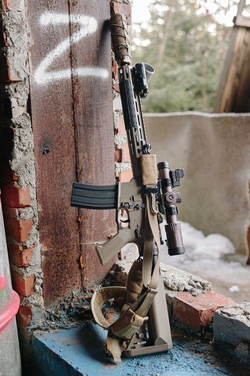 WE13 DSG 13" M4/AR-15 Knight's Armament Airsoft Riffel, 50 RPS, ETU - Tan