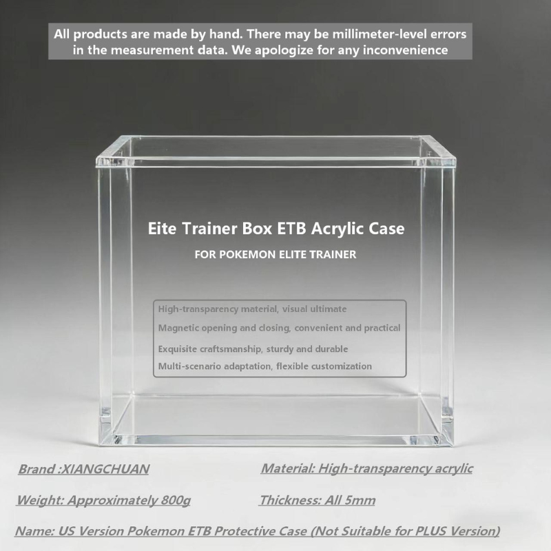 Akryl Display Box til Pokémon Elite Trainer Box (ETB) med UV-beskyttelse