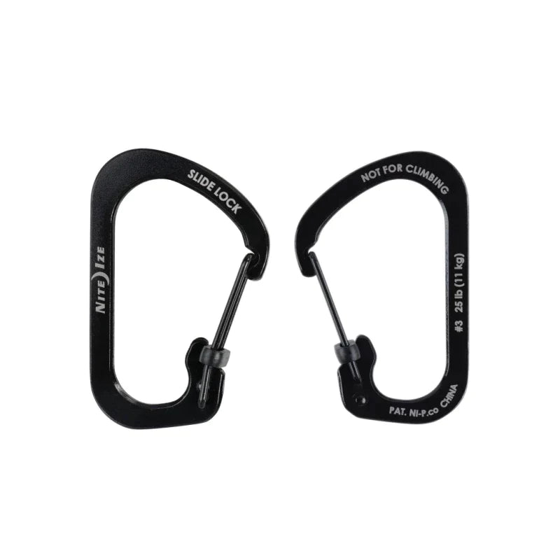 Slidelock Carabiner Stainless Steel, Black