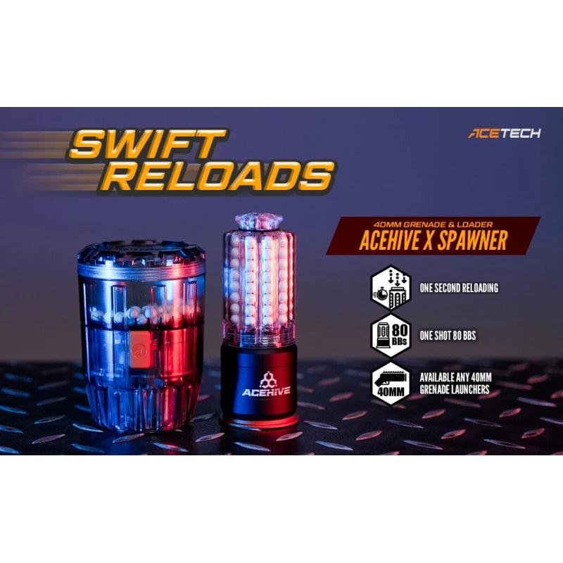 AceHive 40mm Gas Grenade 2 pcs + Speedloader