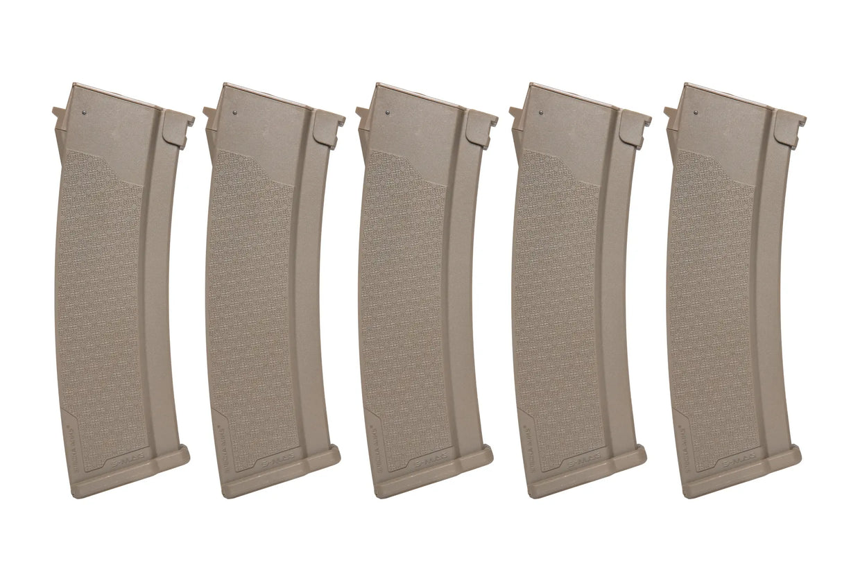 Sæt af 5 S-Mag Mid-cap magasiner til J series AK modeller - Tan