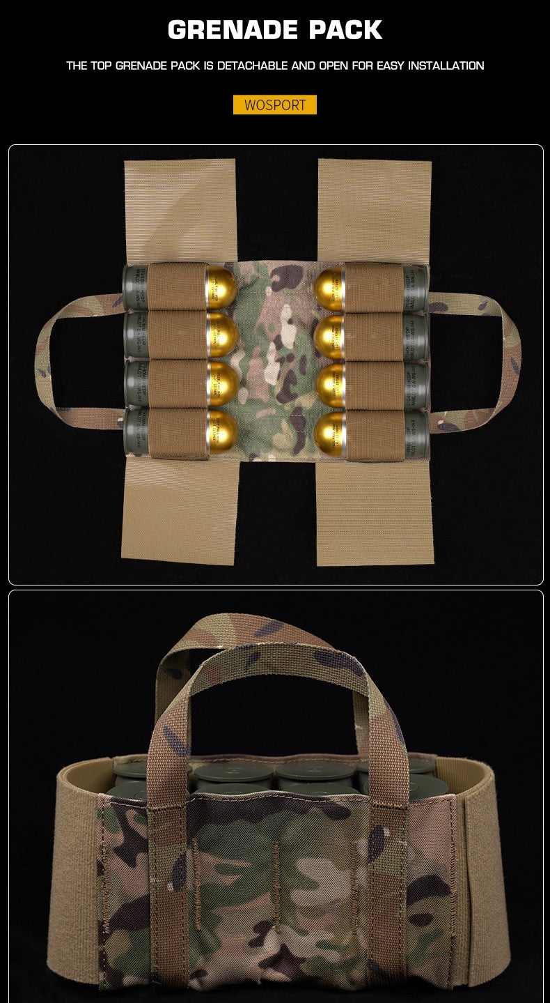 WoSporT WST SCARAB MOLLE-bagpanel med granat- og IFAK-lomme