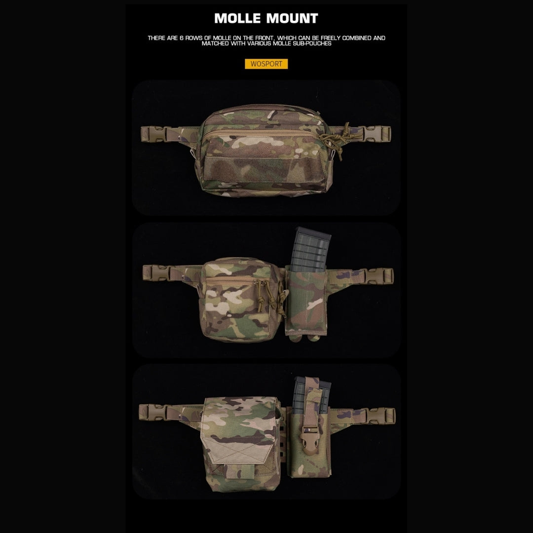 WST Fanny Pack MOLLE Adapter Panel, Large (6 Rows)