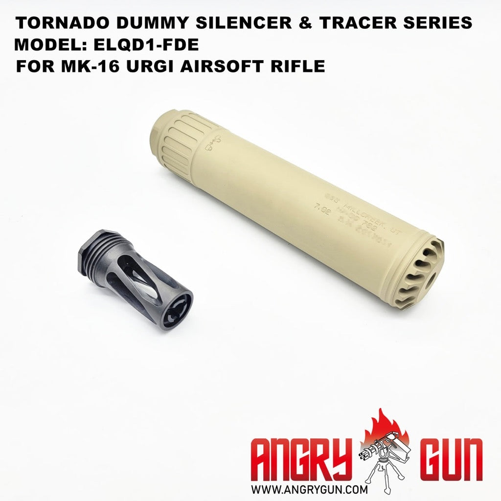 Angry Gun TORNADO MK16 URGI QD lyddæmper i Dark Earth