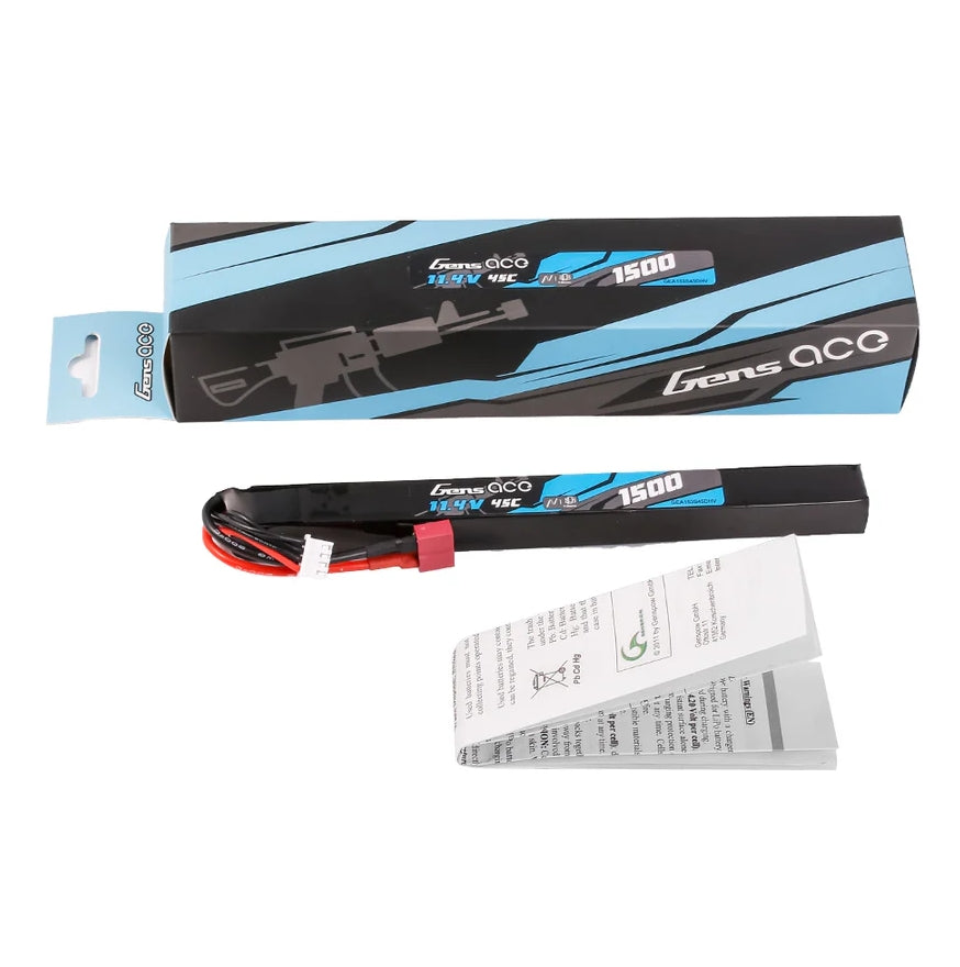 Gens ACE LiHV Li-Pol batteri 11,4V 1500mAh 45C, T-Dean, stick