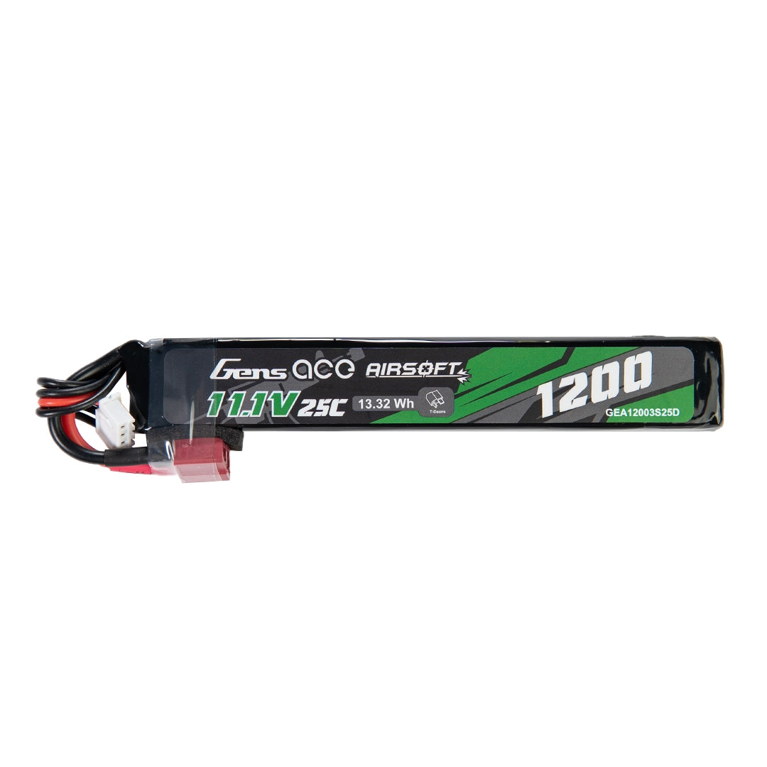 Gens ACE Li-Pol batteri 11,1V 1200mAh 25C, T-Dean, buffer stick