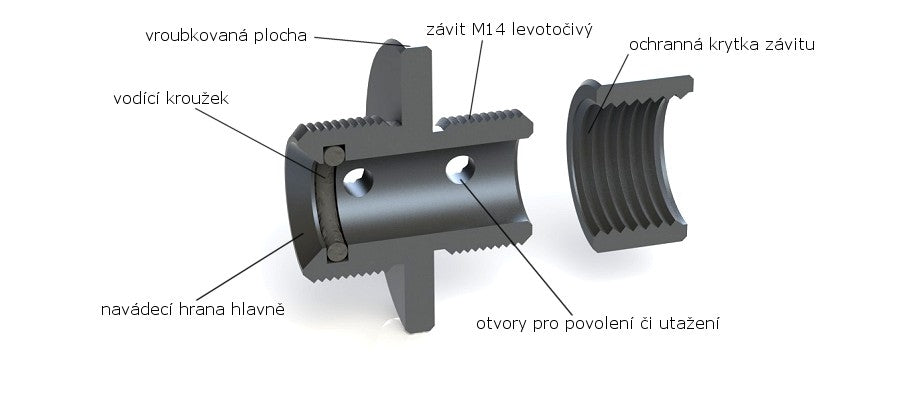 AirsoftPro lyddæmperadapter 16 mm til 14 mm CCW, VSR G-Spec og L96